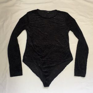 3/$20  Haute Monte Black Floral Bodysuit